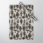 Antique pottery warm black Wrapping Paper Gallery Image 1