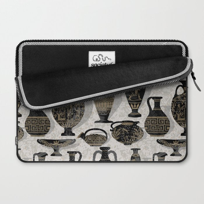 Antique pottery warm black Laptop Sleeve Gallery Image 2