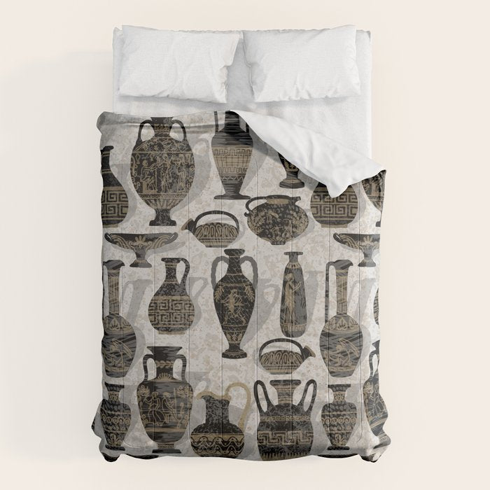 Antique pottery warm black Comforter Gallery Image 1