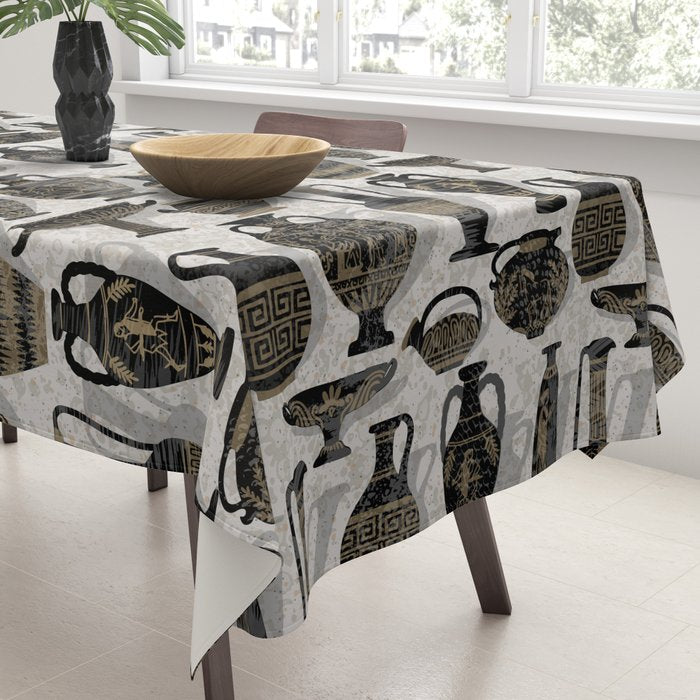 Antique pottery warm black Tablecloth Gallery Image 3