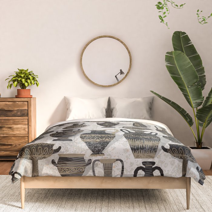 Antique pottery warm black Comforter Gallery Image 3