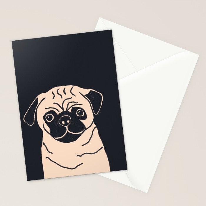 Pugsy the pug dog Stationery Card Gallery Image 2