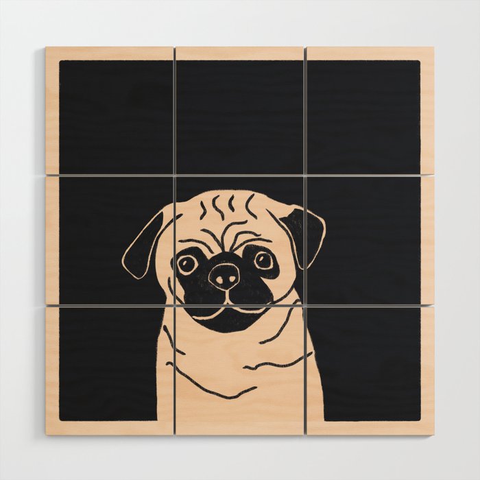 Pugsy the pug dog Wood Wall Art Gallery Image 1
