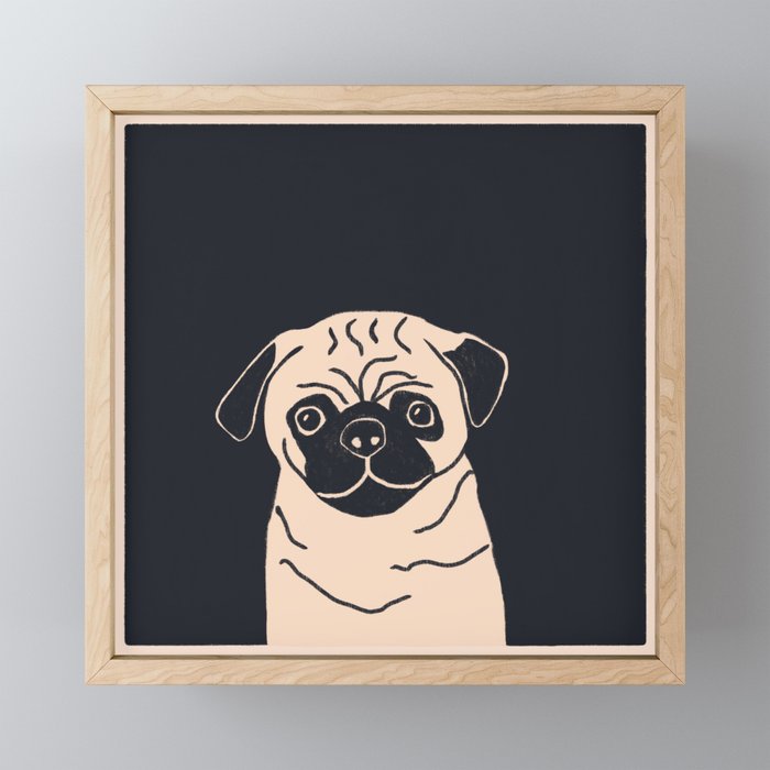 Pugsy the pug dog Mini Art Print Gallery Image 1