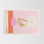 Modern abstract flower and vase. Be kind to yourself quote Rug Gallery Image 2