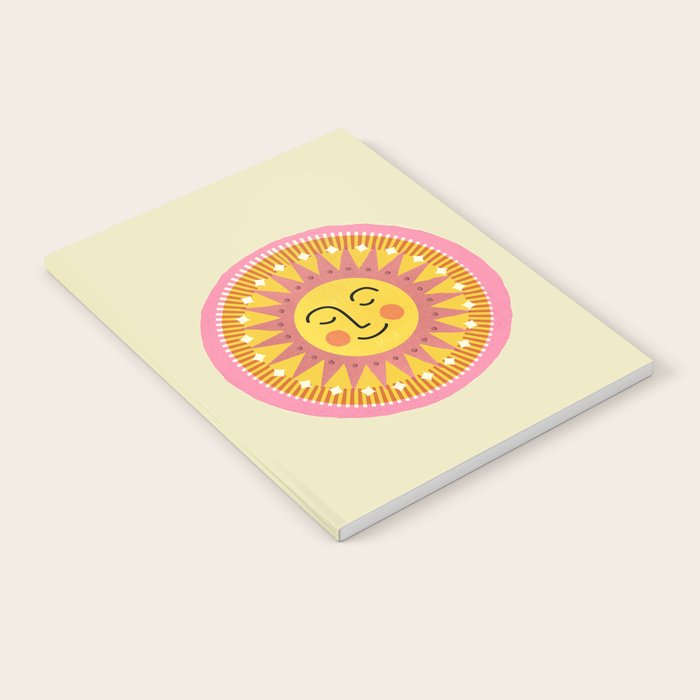 Smiling Sleeping Sun Face Notebook Gallery Image 1