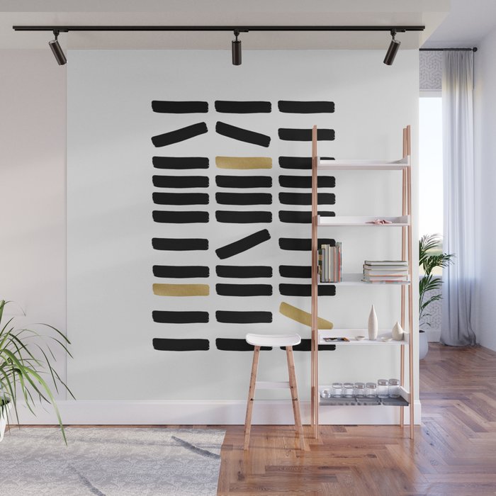 Black and Gold Abstract Wall Mural Gallery Image 1