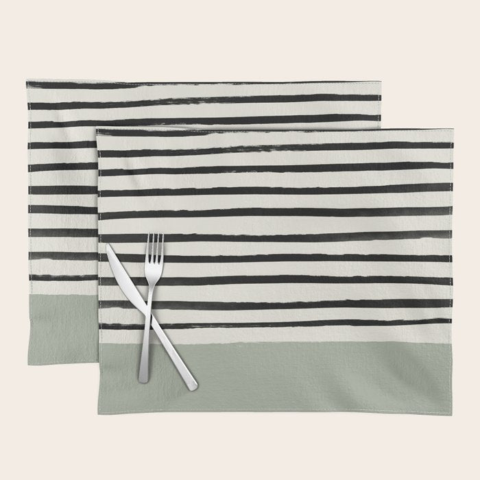 Sage Green x Stripes Placemat Gallery Image 1