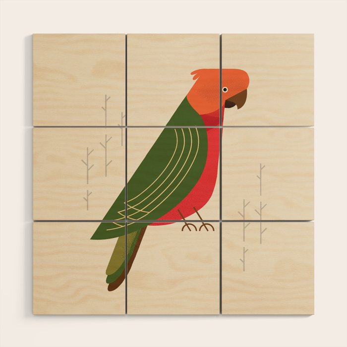 Australian King Parrot, Bird of Australia Wood Wall Art Gallery Image 1