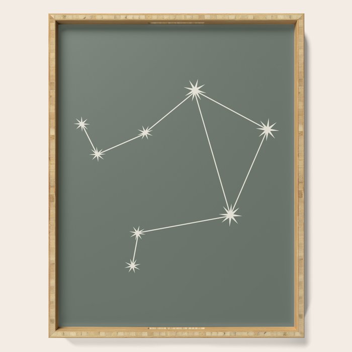 Libra Zodiac Star Constellation Line Art Sage Serving Tray Gallery Image 1
