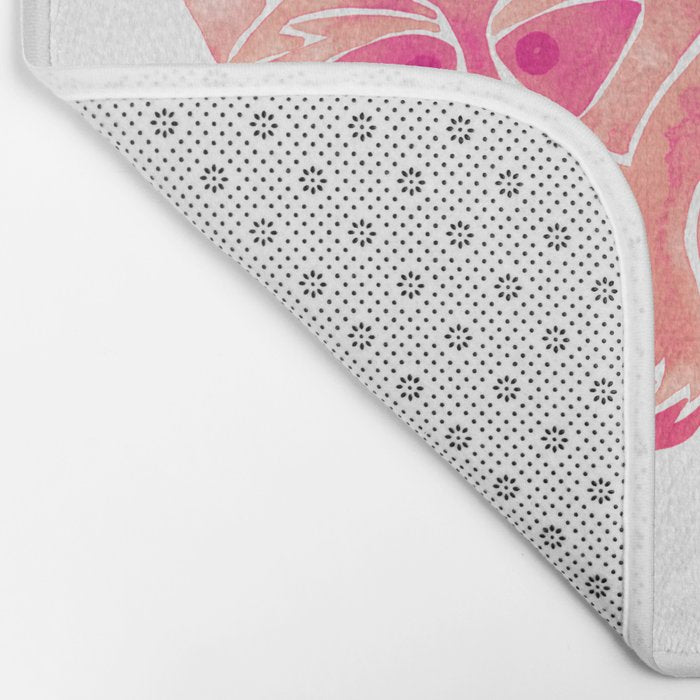 Watercolor Raccoon - Pink Palette Bath Mat Gallery Image 2
