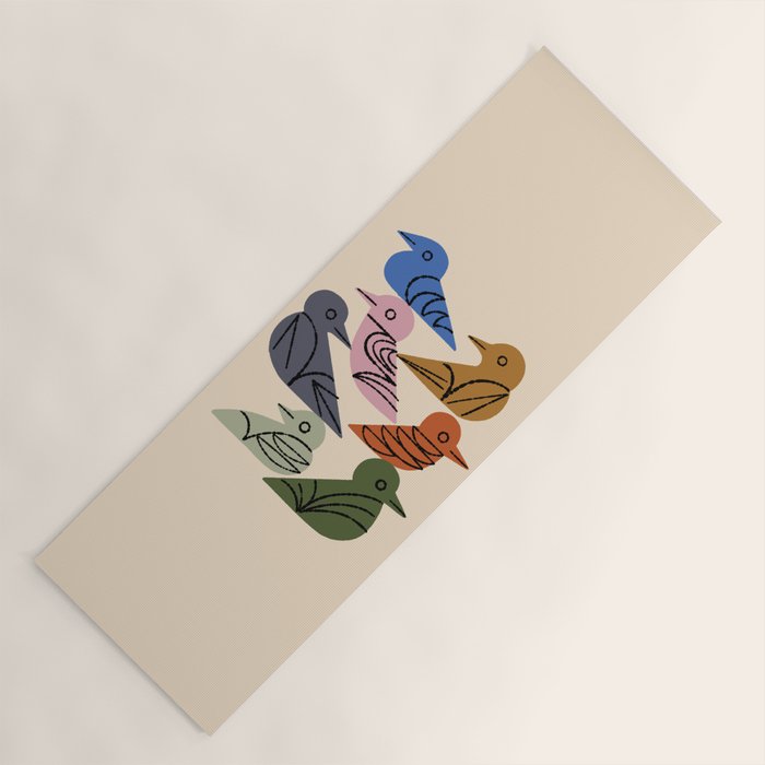 Painted Birds Yoga Mat Gallery Image 1