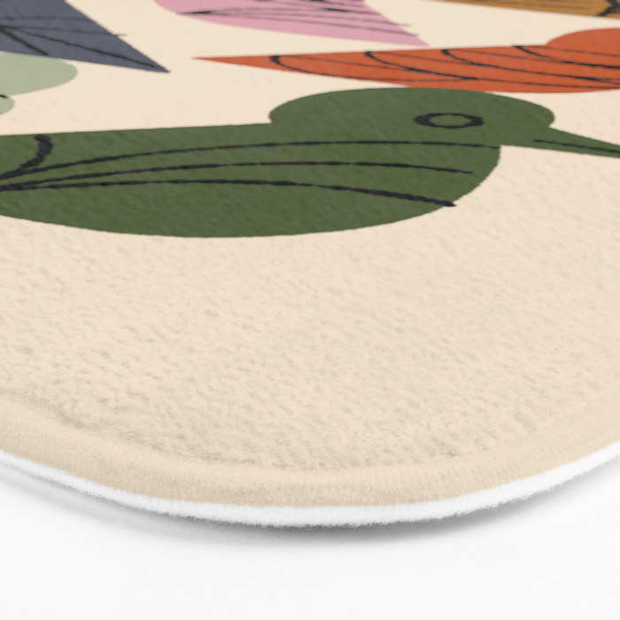 Painted Birds Bath Mat Gallery Image 3