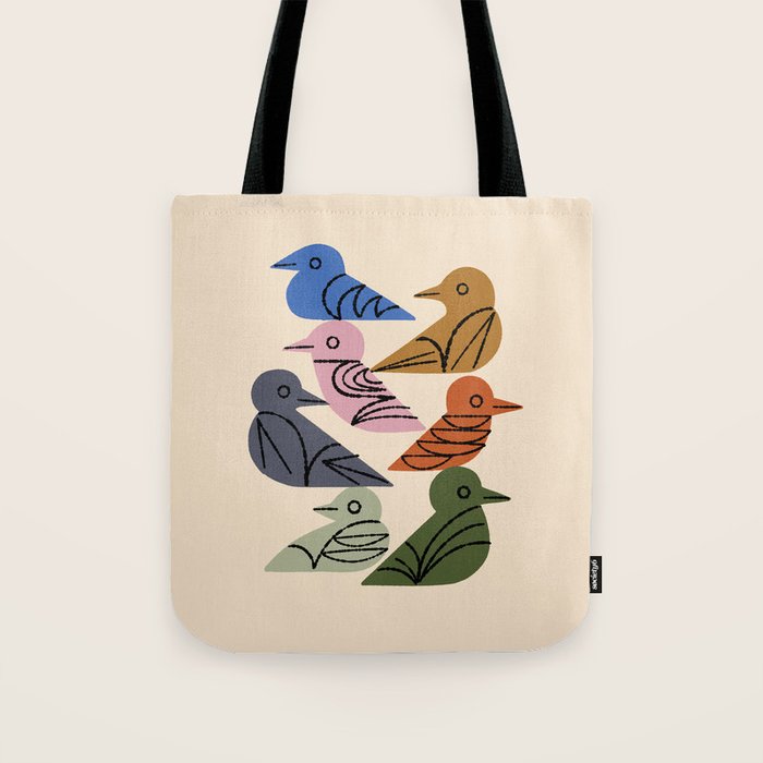 Painted Birds Tote Bag Gallery Image 1