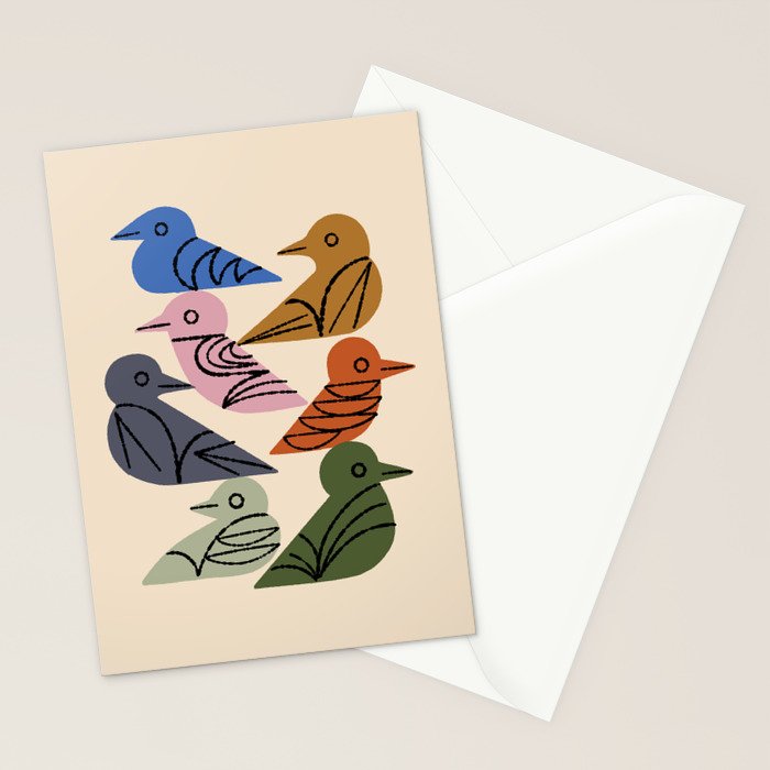 Painted Birds Stationery Card Gallery Image 2