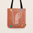 Trippy tiger in red Tote Bag Gallery Image 1