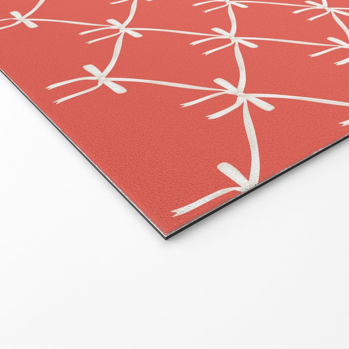 Bows & Ribbons Pattern XIII Bright Red Welcome Mat Gallery Image 2