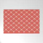 Bows & Ribbons Pattern XIII Bright Red Welcome Mat Gallery Image 1