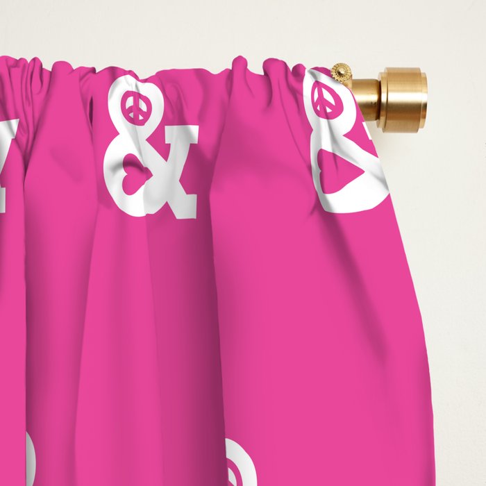 Peace and Love (pink edition) Window Curtain Gallery Image 2