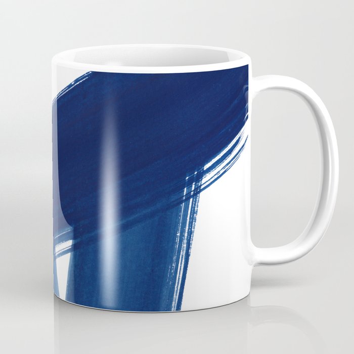 Indigo Abstract Brush Strokes | No. 4 Coffee Mug Gallery Image 1