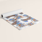 Floral Moose - Blue Flowers Yoga Mat Gallery Image 2