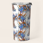 Floral Moose - Blue Flowers Travel Mug Gallery Image 2