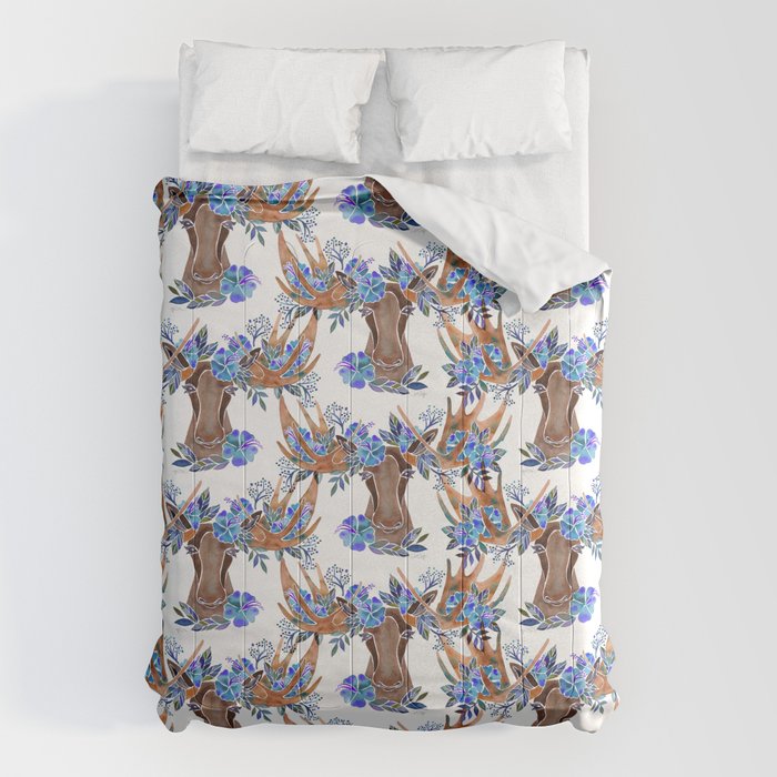 Floral Moose - Blue Flowers Comforter Gallery Image 6