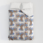 Floral Moose - Blue Flowers Duvet Cover Gallery Image 6