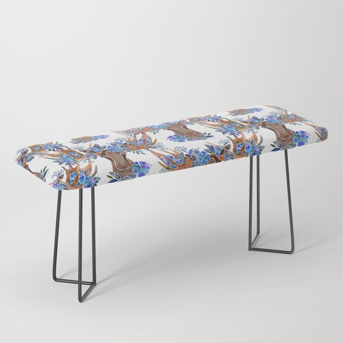 Floral Moose - Blue Flowers Bench Gallery Image 1