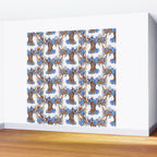 Floral Moose - Blue Flowers Wall Mural Gallery Image 2