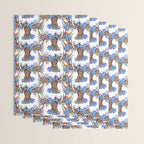 Floral Moose - Blue Flowers Wrapping Paper Gallery Image 3