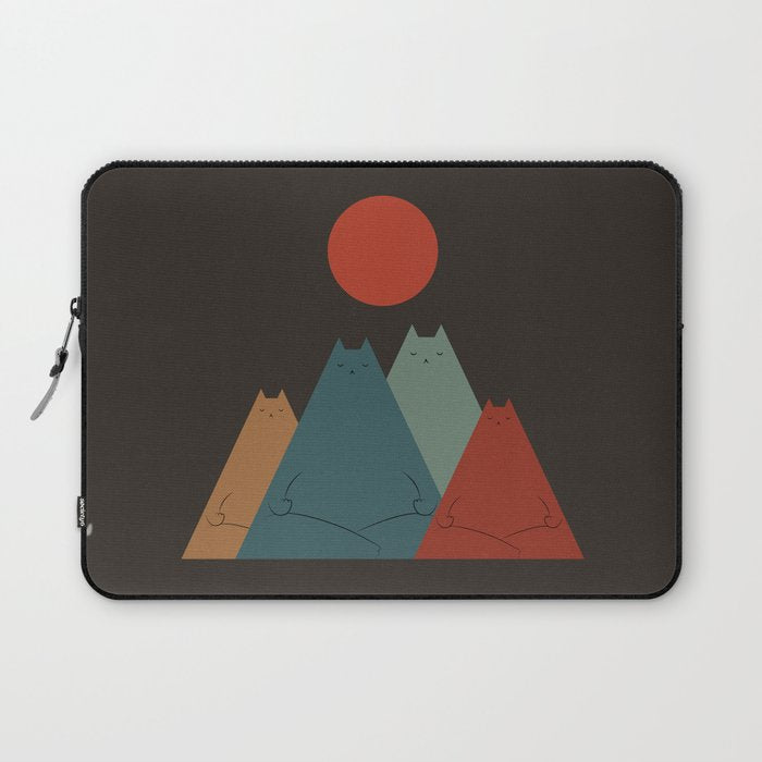 Cat Landscape 64: Group Meowditation Laptop Sleeve Gallery Image 1