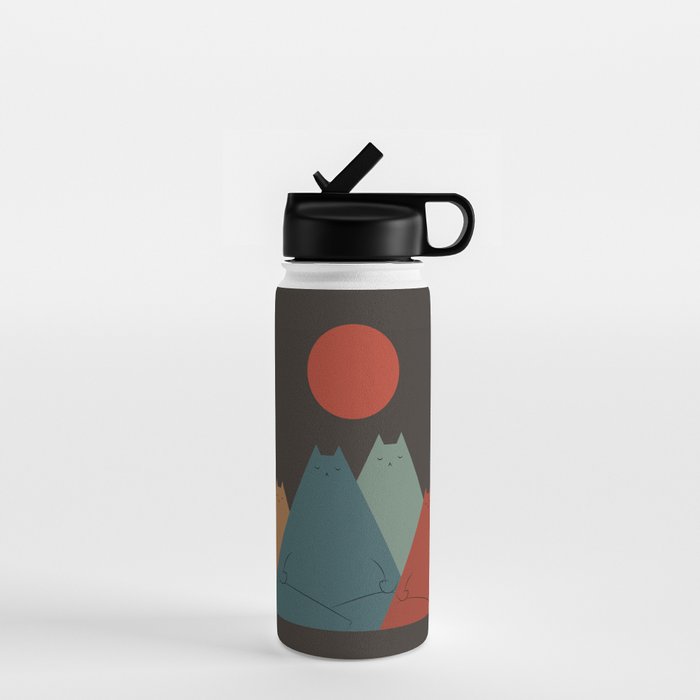 Cat Landscape 64: Group Meowditation Water Bottle Gallery Image 1