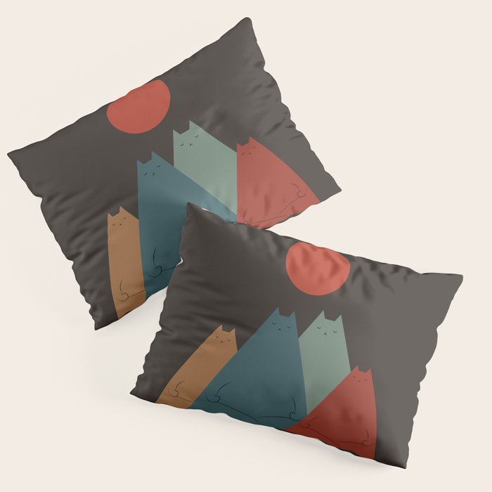 Cat Landscape 64: Group Meowditation Pillow Sham Gallery Image 1