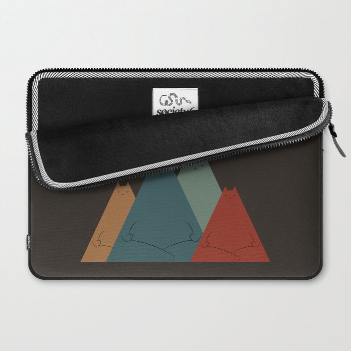 Cat Landscape 64: Group Meowditation Laptop Sleeve Gallery Image 2