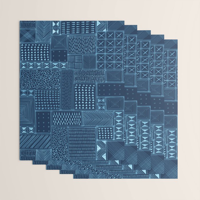 African Indigo Tribal Mud Cloth Wrapping Paper Gallery Image 3
