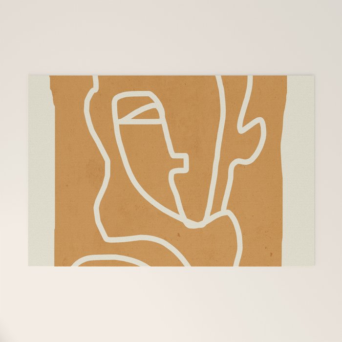 Abstract Minimal Woman Portrait 2 Welcome Mat Gallery Image 1