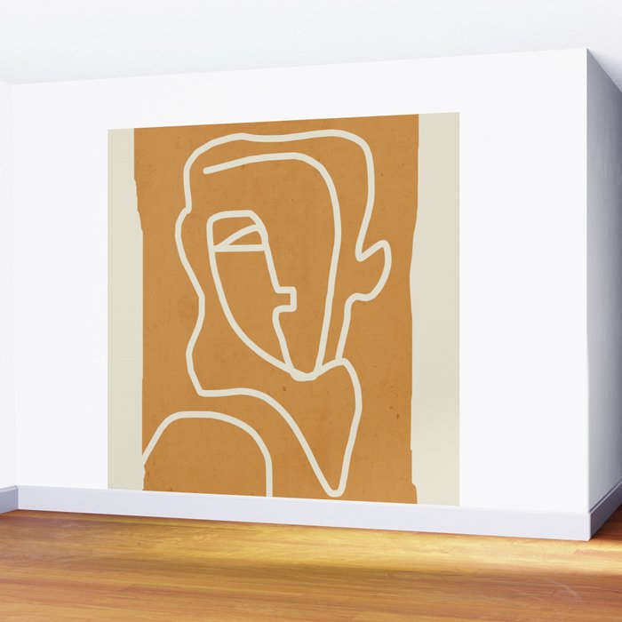 Abstract Minimal Woman Portrait 2 Wall Mural Gallery Image 2