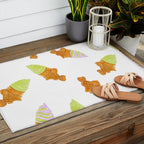 Matcha and Taro Taiyaki Ice Cream Cones Outdoor Rug Gallery Image 2