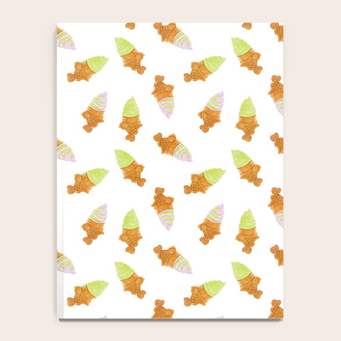 Matcha and Taro Taiyaki Ice Cream Cones Notebook Gallery Image 4