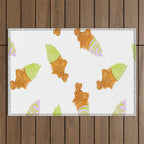 Matcha and Taro Taiyaki Ice Cream Cones Outdoor Rug Gallery Image 1