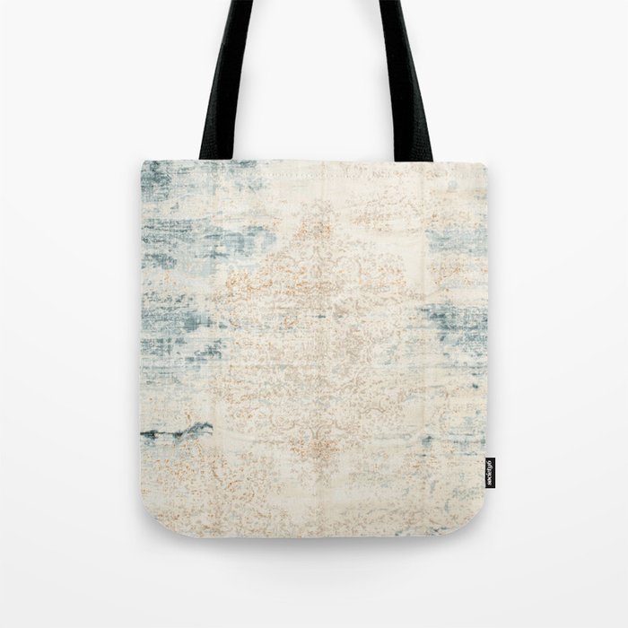 very worn blue and beige carpet Tote Bag Gallery Image 1