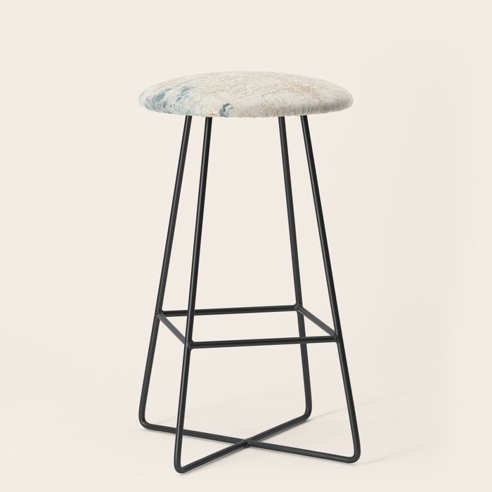 very worn blue and beige carpet Stool Gallery Image 1