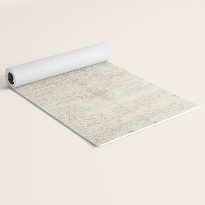 very worn blue and beige carpet Yoga Mat Gallery Image 2