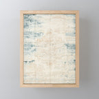 very worn blue and beige carpet Mini Art Print Gallery Image 1