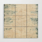 very worn blue and beige carpet Wood Wall Art Gallery Image 1