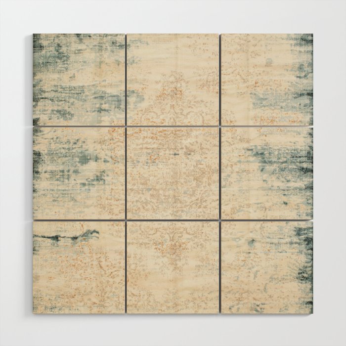 very worn blue and beige carpet Wood Wall Art Gallery Image 1
