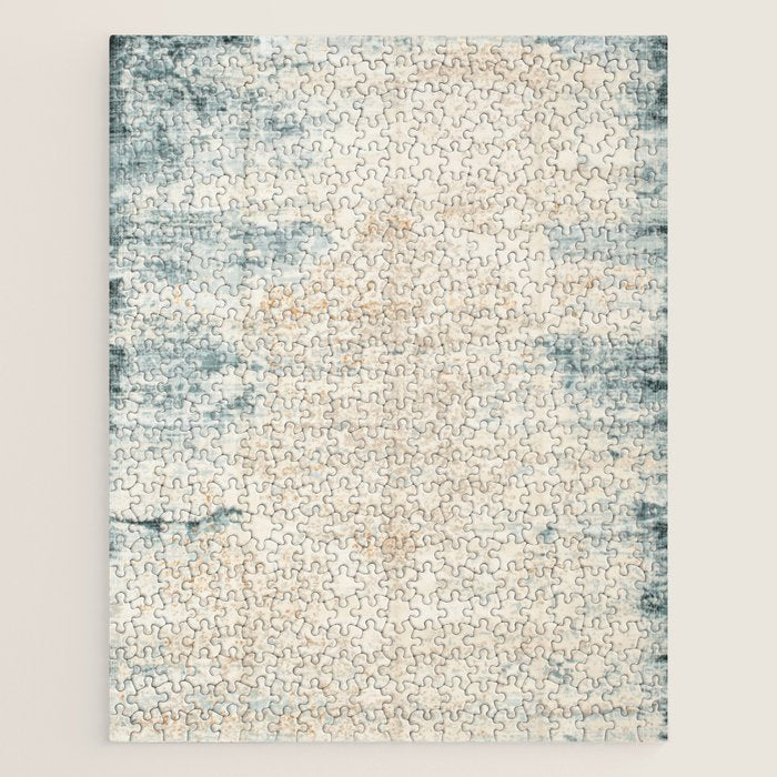 very worn blue and beige carpet Jigsaw Puzzle Gallery Image 1