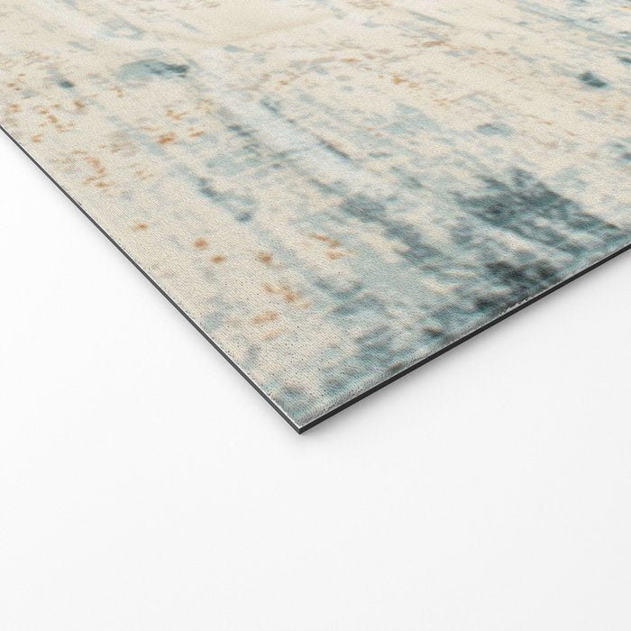 very worn blue and beige carpet Welcome Mat Gallery Image 2