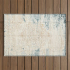 very worn blue and beige carpet Outdoor Rug Gallery Image 1